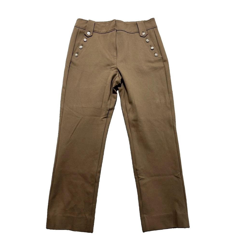 Quince Mariner Pants Women's L Roasted Pecan Ponte Straight Leg Stretch